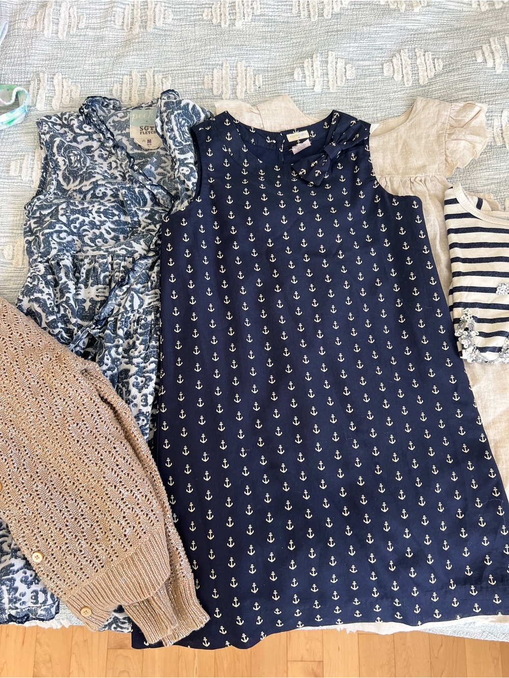Crewcuts Navy Dress with White Anchor Print and other preppy nautical items